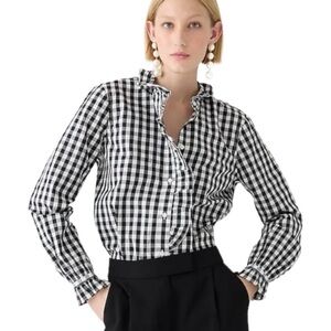NWT J. Crew Cottage Cotton Poplin Top in Gingham